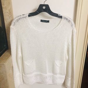 White knit sweater